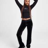 Top damski JUICY COUTURE TOP DMNT SLIM LS T BLK jcjdw336101 kolor czarny