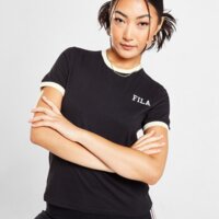 Koszulka damska FILA T-SHIRT SLIM RINGER T BLK/WH darwinblk kolor czarny