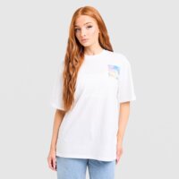 Koszulka damska THE NORTH FACE T-SHIRT OVERSIZE MOUNTAIN PRISM nf0a8h88fn41 kolor biały