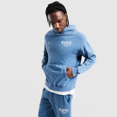 SUPPLY&DEMAND BLUZA Z KAPTUREM CROSSES HD BLU-CPBL