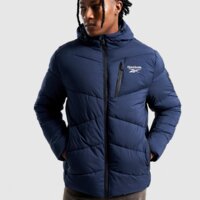 Męska kurtka zimowa REEBOK KURTKA ZIMOWA STRETCH PUFFER omrb1567_vector navy kolor niebieski