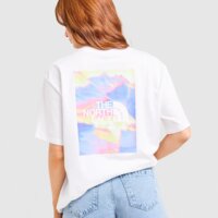 Koszulka damska THE NORTH FACE T-SHIRT OVERSIZE MOUNTAIN PRISM nf0a8h88fn41 kolor biały