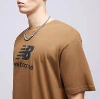 Koszulka męska NEW BALANCE T-SHIRT S/S ESSENTIALS STACKED mt31541dhe kolor brązowy