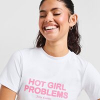 Koszulka damska JUICY COUTURE T-SHIRT HOT GIRL T WHT/PNK jcjdw381117 kolor biały