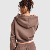 Damska bluza ADIDAS BLUZA ROZPINANA Z KAPTUREM 3S CROPPED HOOD ky5238 kolor brązowy