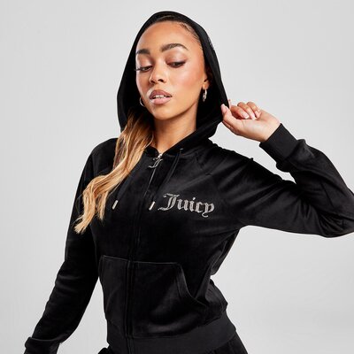JUICY COUTURE BLUZA ROZPINANA Z KAPTUREM DMNT BLK