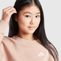 Bluza dziecięca NIKE BLUZA G NSW CLUB FLC BXY CRW LBR fz9244-200 kolor brązowy