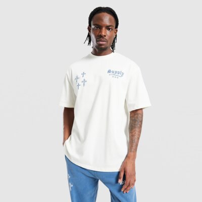 SUPPLY&DEMAND T-SHIRT CROSSES TEE GRY-VGY