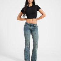 Koszulka damska NIKE T-SHIRT W NSW NK CHLL KNT CRP hf9538-011 kolor czarny