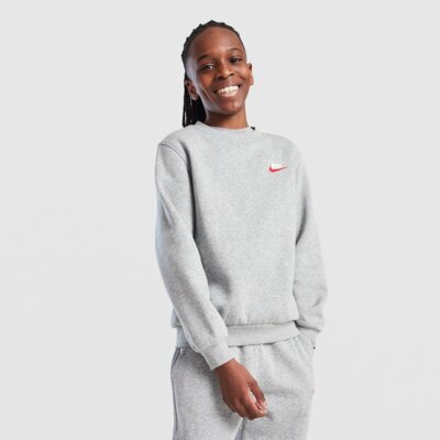 NIKE BLUZA K NSW CLUB FLC CREW LS LBR