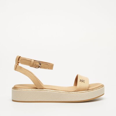 TOMMY HILFIGER LINEN WITH GOLD FLATFORM