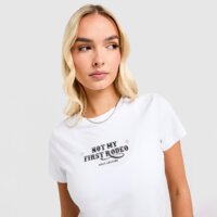 Koszulka damska JUICY COUTURE T-SHIRT RODEO DMNT BABY T WHT jcjdw427117 kolor biały