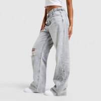 Spodnie damskie HOODRICH SPODNIE JEANS SPARK APPLIQUE hw04250183 kolor szary