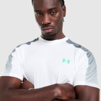 Koszulka męska UNDER ARMOUR T-SHIRT TECH FADE T WHT/GRN 6007964-100 kolor biały