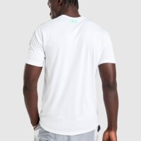 Koszulka męska UNDER ARMOUR T-SHIRT TECH FADE T WHT/GRN 6007964-100 kolor biały