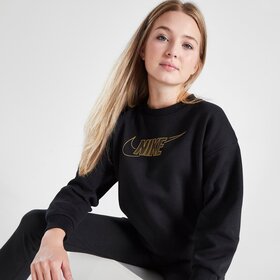 NIKE BLUZA G NSW CLUB FLC BF CREW LS SHNE GIRL