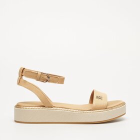TOMMY HILFIGER LINEN WITH GOLD FLATFORM