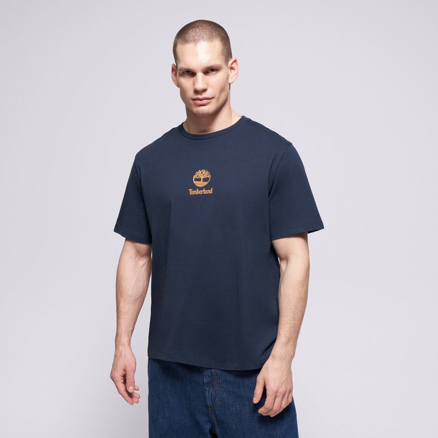 TIMBERLAND T SHIRT NEW SMALL LOGO PRINT SS TEE DARK SAPPHIRE