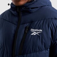 Męska kurtka zimowa REEBOK KURTKA ZIMOWA STRETCH PUFFER JACKET omrb1567_vector navy kolor niebieski