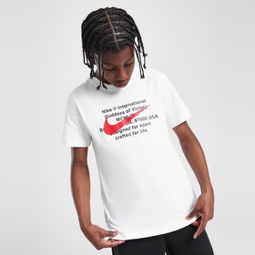 NIKE T-SHIRT SWSH 4 LIFE TEE WHT/RD B