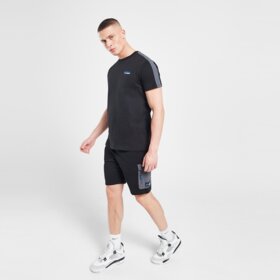 MCKENZIE KOMPLET REWARD TEE/SHT SET BLK COTTON/NYLON SUITS