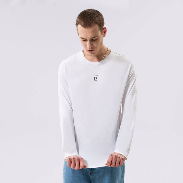 męskie odzież koszulki Męskie CONFRONT T-SHIRT CONFRONT ESSENTIAL LONG SLEEVE CF322TLM01002 kolor BIAŁY