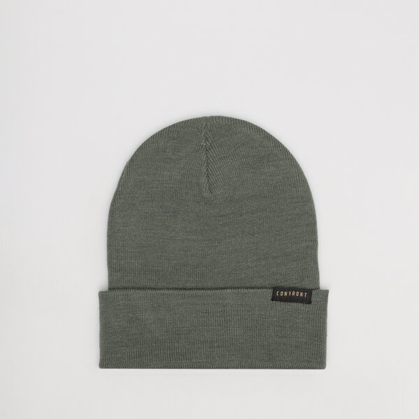 damskie akcesoria czapki zimowe Damskie CONFRONT CZAPKA CLASSIC BEANIE CF323HAT90004 kolor ZIELONY