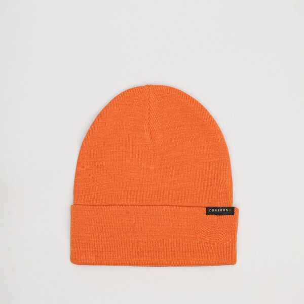 damskie akcesoria czapki zimowe Damskie CONFRONT CZAPKA CLASSIC BEANIE CF323HAT90006 kolor POMARAŃCZOWY